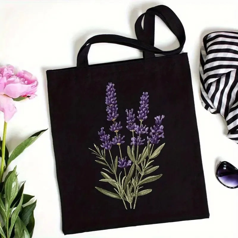 Gift Bag, Wildflowers Canvas Shoulder Bag, Handbag, Shopping Bag, Gift Bag