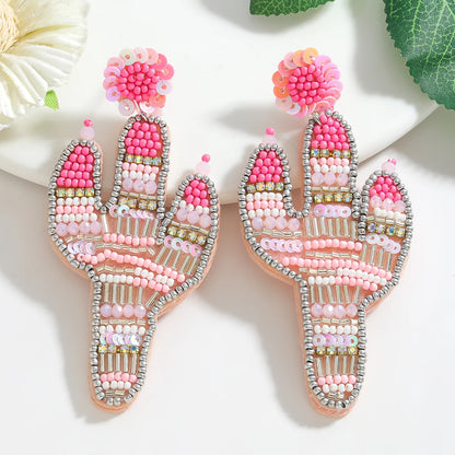 Fun Bohemian Handmade Beaded Coconut Trees and Cactus