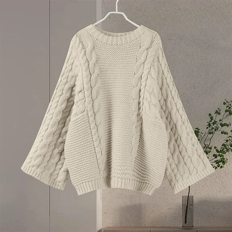 Long Sleeve Prairie Sweater Chic Solid Vintage Oversize Turtleneck Pullover