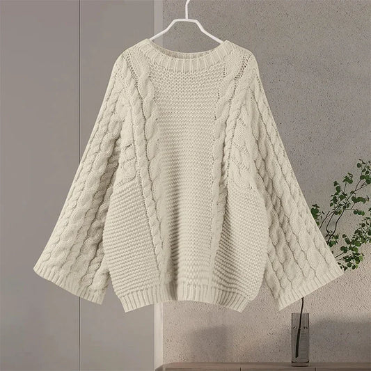 Long Sleeve Prairie Sweater Chic Solid Vintage Oversize Turtleneck Pullover