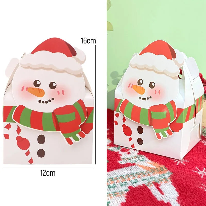 Christmas Square Cardstock Gift Bags, Sturdy Reusable