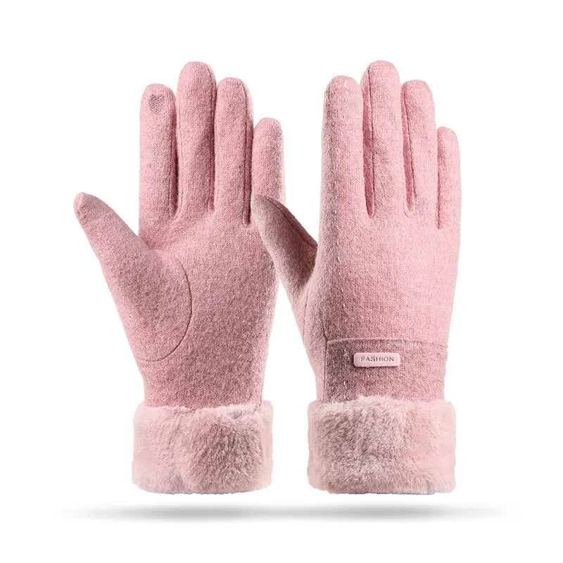 Winter Women Gloves Hand Warmer Thermal Fleece Lined Guantes Full Finger Touchscreen Waterproof Outdoor Sport Bike Cycling Glove