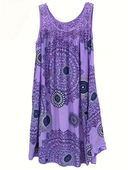 Sizes 1XL-8XL Women's Lace Panel Tank Dress, Sleeveless, Casual  and Comfy