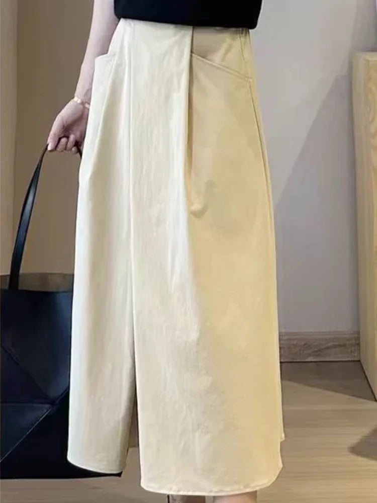 Sizes to 4XL Mid-Length, Pants with a wrap-around front with Pocket