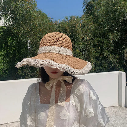 Wide Brim Crocheted Cherry Bucket Hat