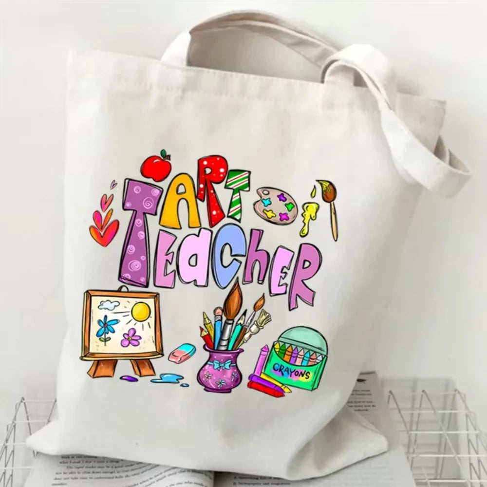Teacher's Day Gift BAG!! Teacher Print Canvas Tote Bag!!  MAKE THE BAG THE GIFT OR THE GIFT BAG!!