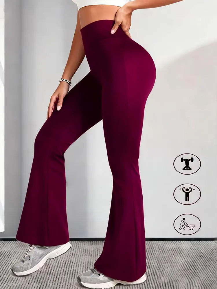 Women's High-Waisted Yoga or Casual, Flare Pants in a Variety of colors
