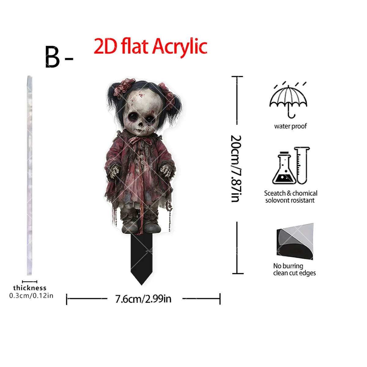 Halloween Thriller Plugin Courtyard Ornaments on Stakes. Each is approx 7 by 6 inches