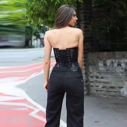 Tight Corset Lace-up back, Strapless