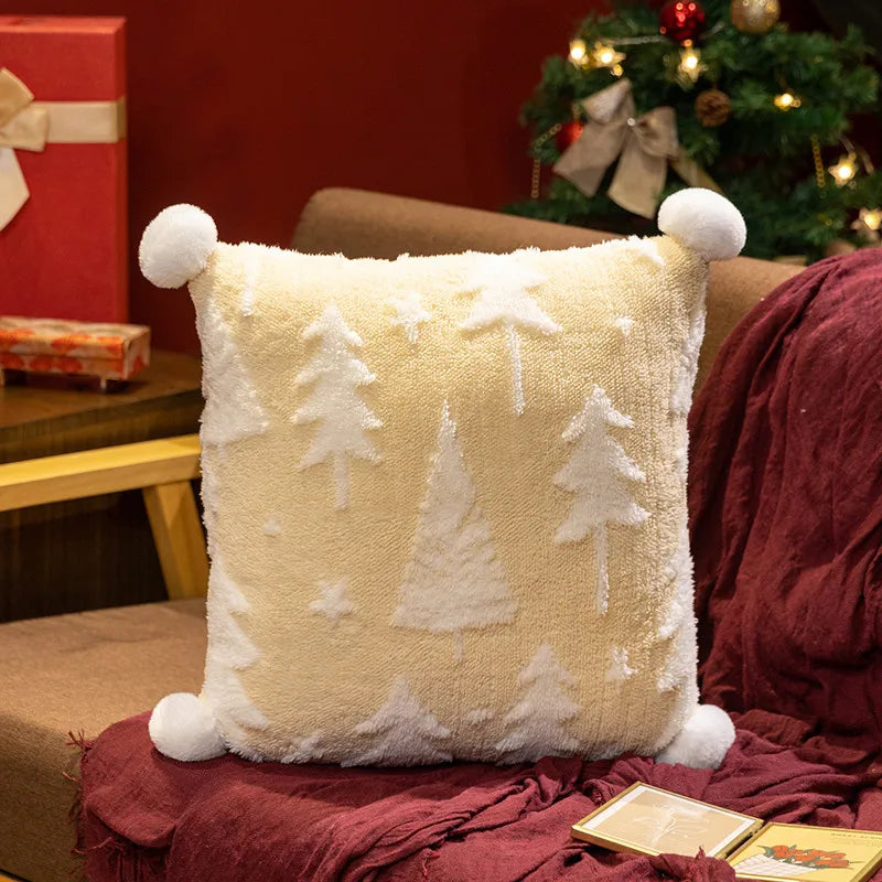 Christmas Tree Stuffed Throw Pillow or  Square, Tree Printed Pillows