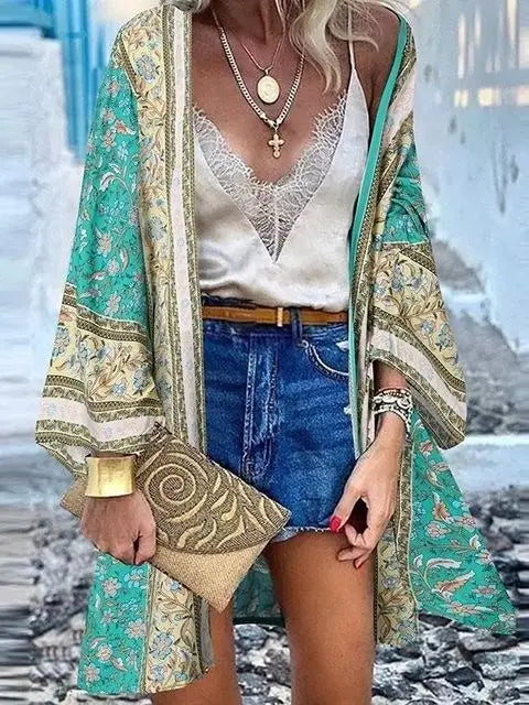 Women's Boho Blouse Cardigan Top, Casual Cover-Up in 12 designs