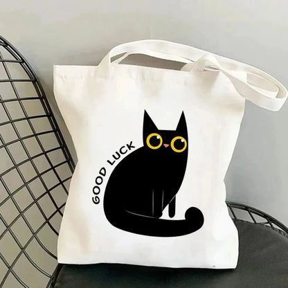Life Is Better with Cats Canvas Tote Bag, Handbag. USE THIS AS THE GIFT OR TO HOLD THE GIFT---WHY USE PAPER?