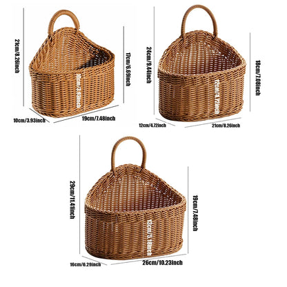 Wall Mountable Vegetable, Fruit, and Letter Basket, Simulated Rattan Hanging Basket