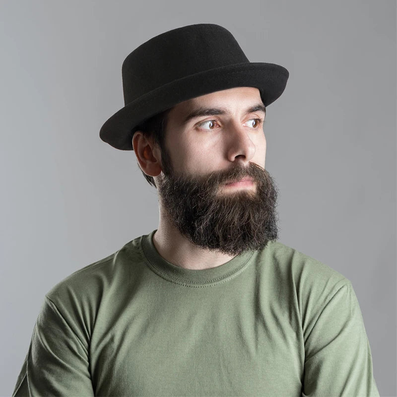 100% Wool Pork Pie Fedora Hat for Women and Men