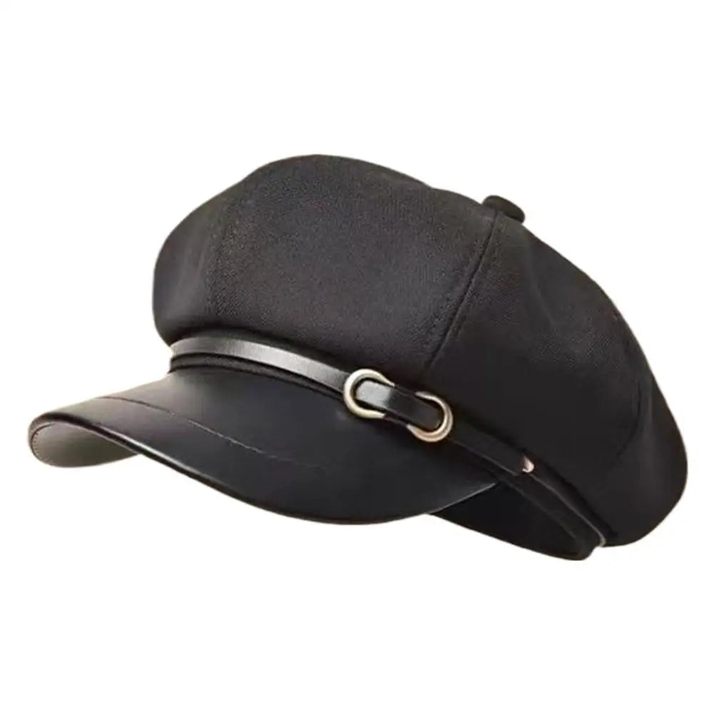 Retro British Style Beret, Versatile Octagonal Newsboy Cap for Big Head Circumference