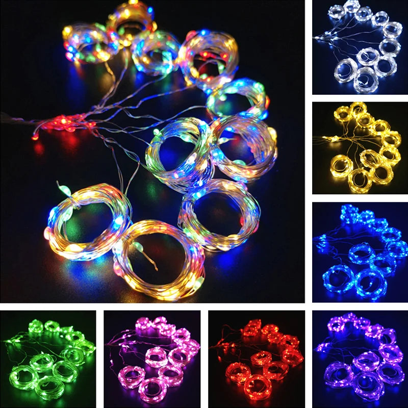 11 Colors of 3/6M USB LED Curtain 8 Modes Remote Control String Lights  Fairy Garland Lights