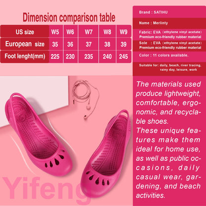 Lightweight Anti-Slip Hole Shoes,   Inspired Clogs For Women's Flat Bottom Sandals