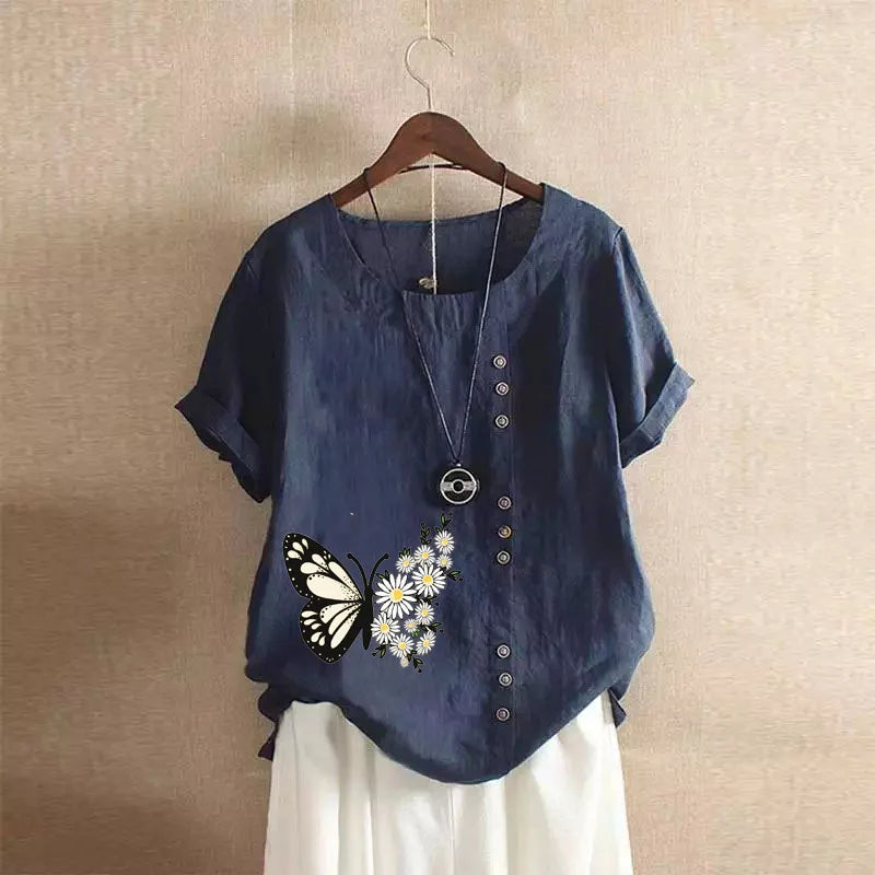 Sizes to 5XL Cotton Linen Vintage T-shirt Casual Loose Long Shirts with rolled sleeves.
