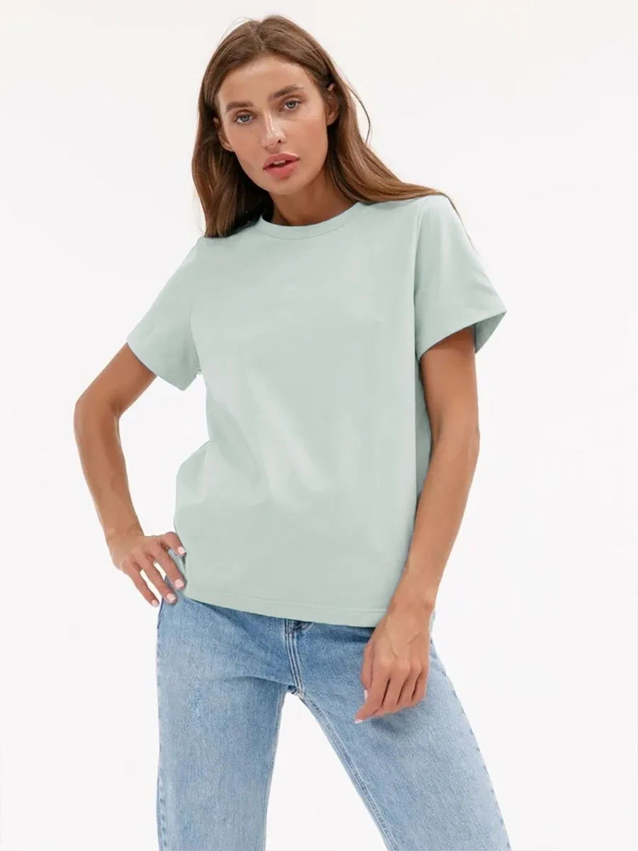 Sizes to 4XL 100% Cotton Women's T-shirt  Basic Short Sleeve Loose Tops Various colors