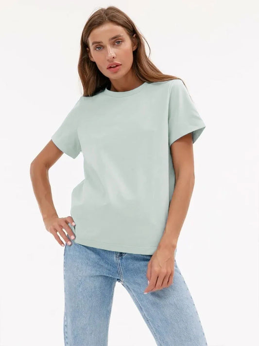 Sizes to 4XL 100% Cotton Women's T-shirt  Basic Short Sleeve Loose Tops Various colors