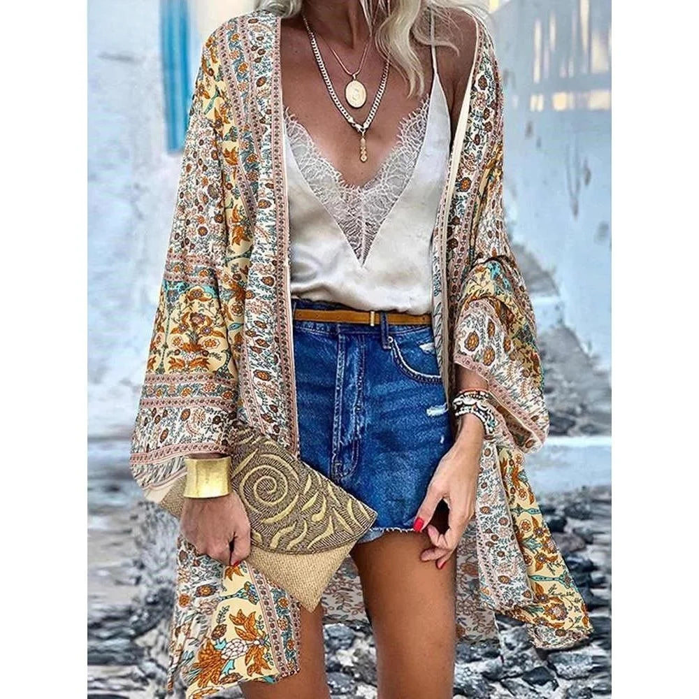 Women's Boho Blouse Cardigan Top, Casual Cover-Up in 12 designs