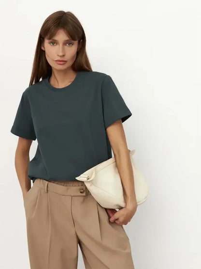 Sizes to 4XL 100% Cotton Women's T-shirt  Basic Short Sleeve Loose Tops Various colors