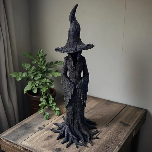 Dark Halloween Resin Witch Statue, Retro Gothic Horror Decor, Collectible Figurine