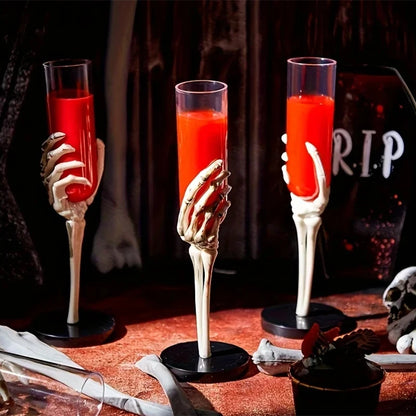 Retro Goblet  Skeleton Hand Arm Plastic Champagne Flutes Halloween Party Bar Accessories
