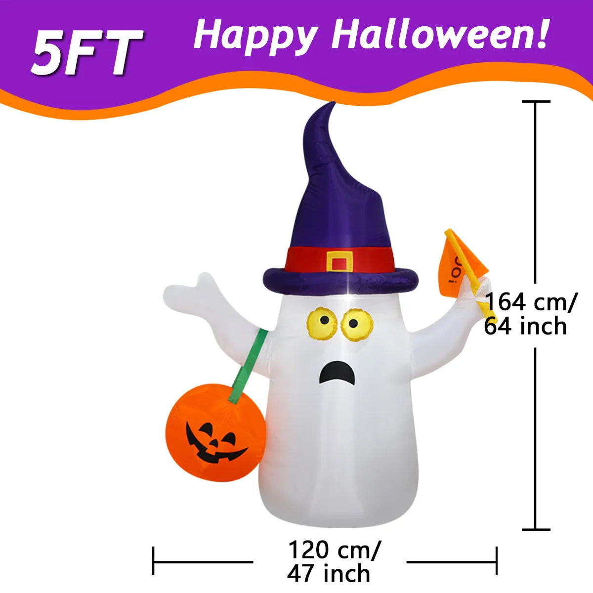 Choose from 9 Different Halloween Inflatables with Built-in LEDs.  Pumplins, Ghosts, and Ghouls