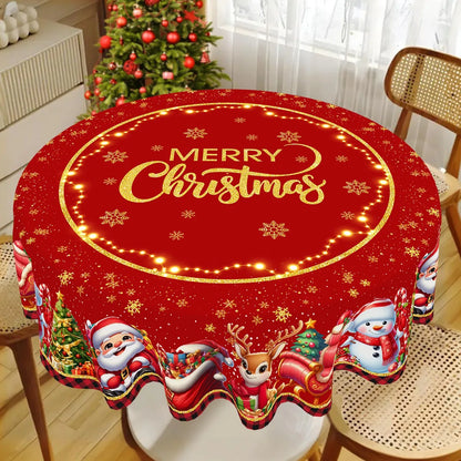 Christmas Santa Tablecloth, Round or Rectangle