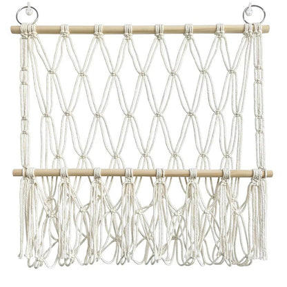 Boho Hand-woven Storage Hammock Rack Ideal for Children's Room Plush Toy Storage Display Shelf Home Decor Organizer Mesh Wall Art Tapestry