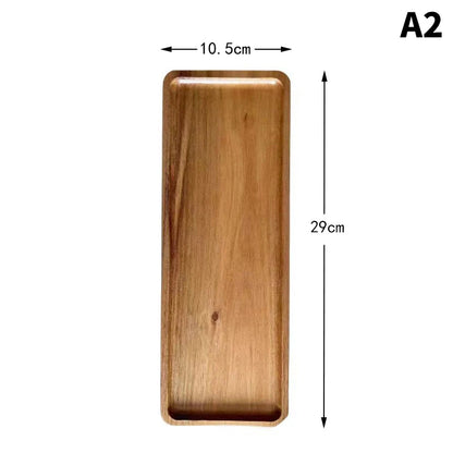 Solid Wood Food Tray Round Rectangle, Snack, Fruit,  Bread Board