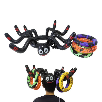 Halloween Theme Inflatable Ring Toss Game Spider Witch Hat Ring Toss Halloween Party Game