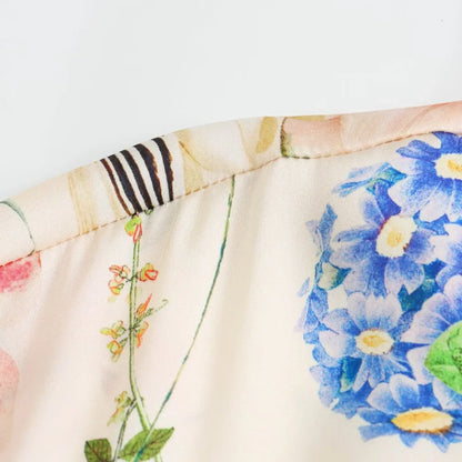 Boho Floral Print Shirt Mini Dress With Belt and Button Down Front, Tie Waist