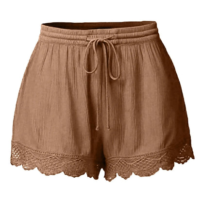 Plus Size to 5XL Ladies’ Casual Versatile Drawstring, Lace hem ,drawstring elastic waist