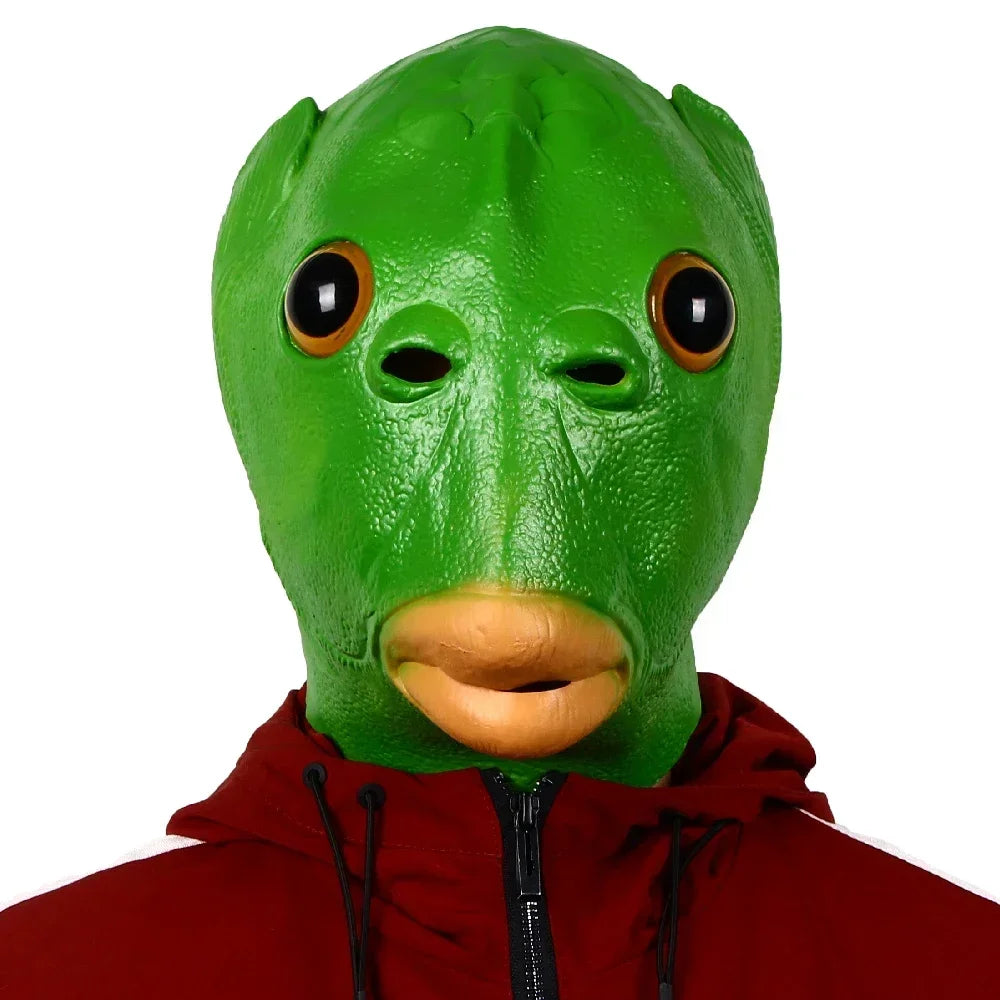 Inflatable Alien Costume With Fish Head Mask Funny Halloween Cosplay Suit For Adults
