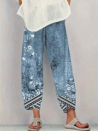 Plus Size to 5XL. Women 's Summer Casual loose print pants, Comfortable and Soft