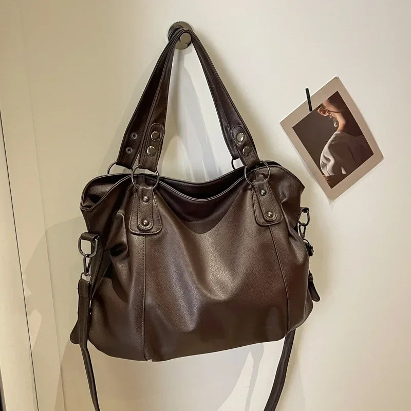 Soft Interior Compartment Shoulder Bag With Zipper Handbags in 3 colors