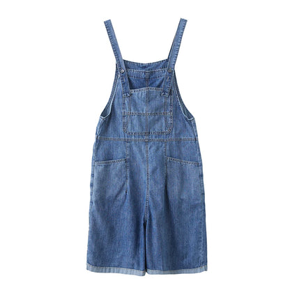 Jean Short Jumpsuits Long , Loose Shorts  Baggy Bibbed Overalls Pants