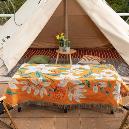Boho Floral Tapestry, Nordic Plaid Blankets with Fringe. Comes in 10 designs