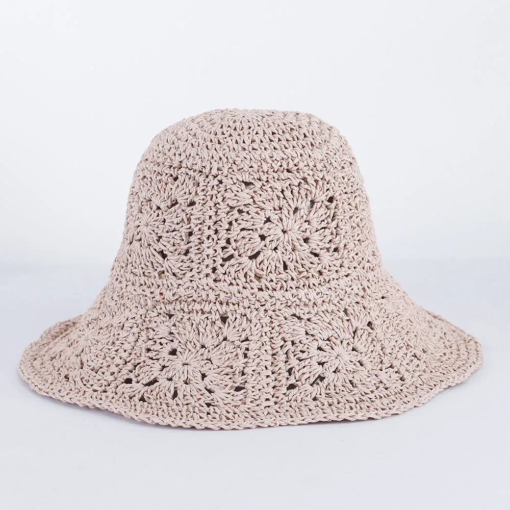 Bright Colored Floweed Crocheted Fisherman Hat