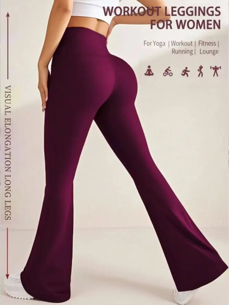Women's High-Waisted Yoga or Casual, Flare Pants in a Variety of colors