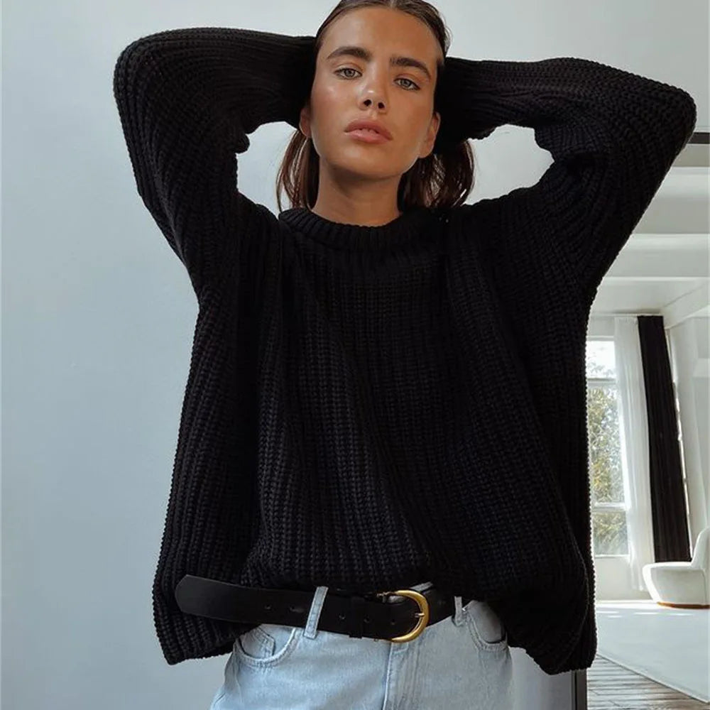 Chunky Knit Oversized Sweater Crew Neck Long Sleeve Loose Casual  Pullover. Comes in 6 colors