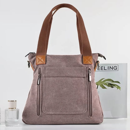 Versatile Handbag Large Capacity Canvas Casual Shoulder Crossbody Bag