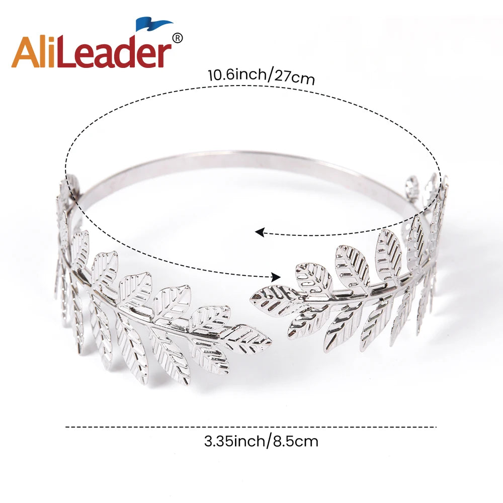 Greek Goddess Headband & Arm Bands Set For Women Laurel Wreath Crown Golden Leaf Headband For Roman Greek Accessories Cosplay