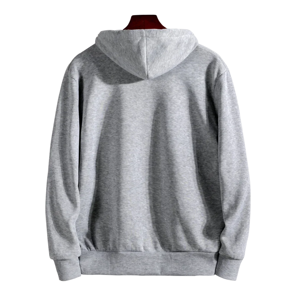 Casual Zipper Hooded Sweatshirts in Grey, Black and White