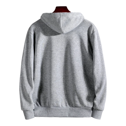 Casual Zipper Hooded Sweatshirts in Grey, Black and White