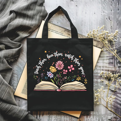 Wildflower Teacher Canvas Tote Bag, Shoulder Bag,  GREAT TO USE AS A GIFT BAG!!