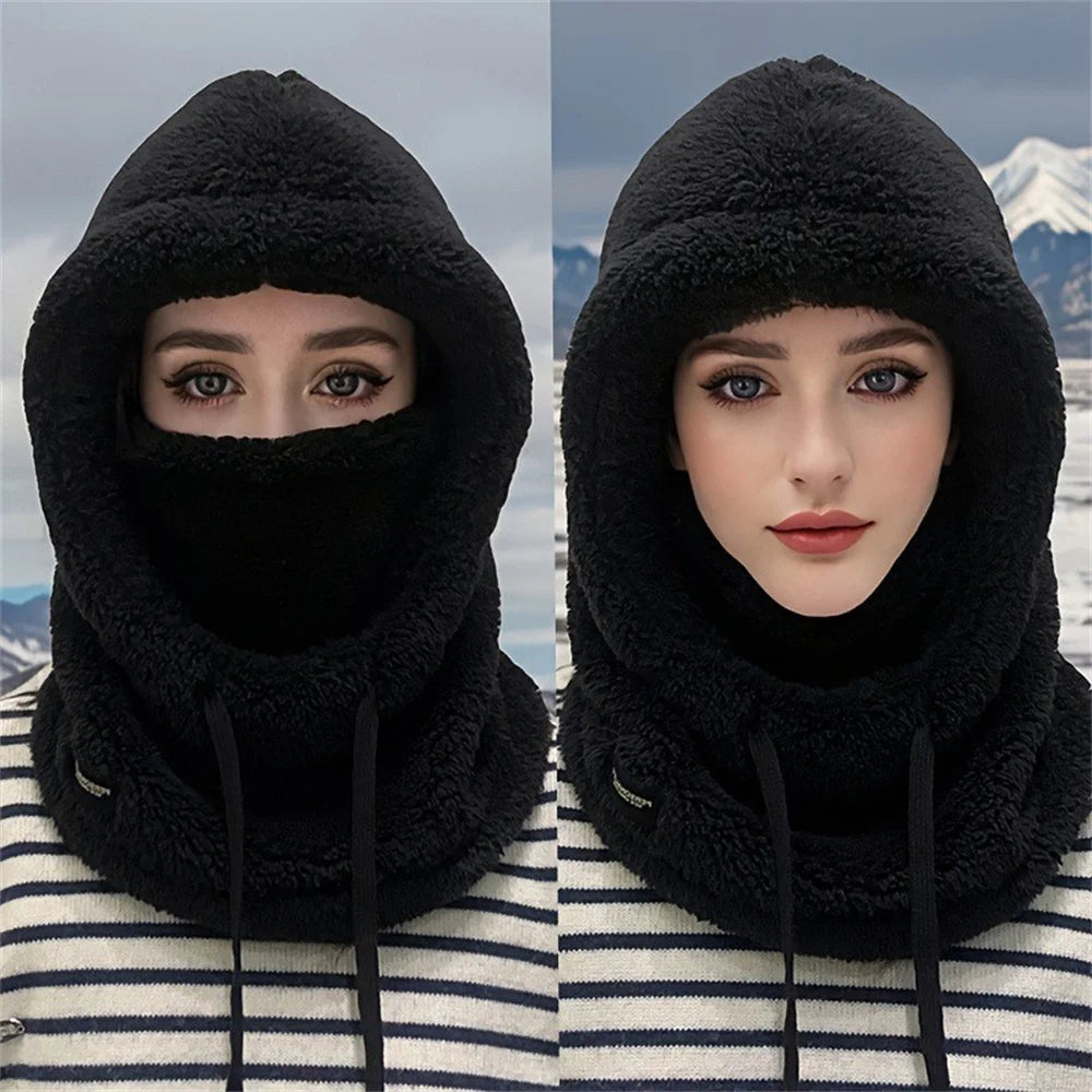 Warm Thermal Windproof  Ski Hood, Face Cover, Polar Fleece Adjustable, Neck Cover, Full Face Mask