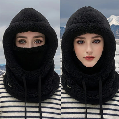 Warm Thermal Windproof  Ski Hood, Face Cover, Polar Fleece Adjustable, Neck Cover, Full Face Mask